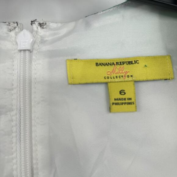 Banana Republic Milly Collection Teal Paisley Sheath Dress Size 6 - Picture 3 of 5